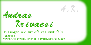 andras krivacsi business card